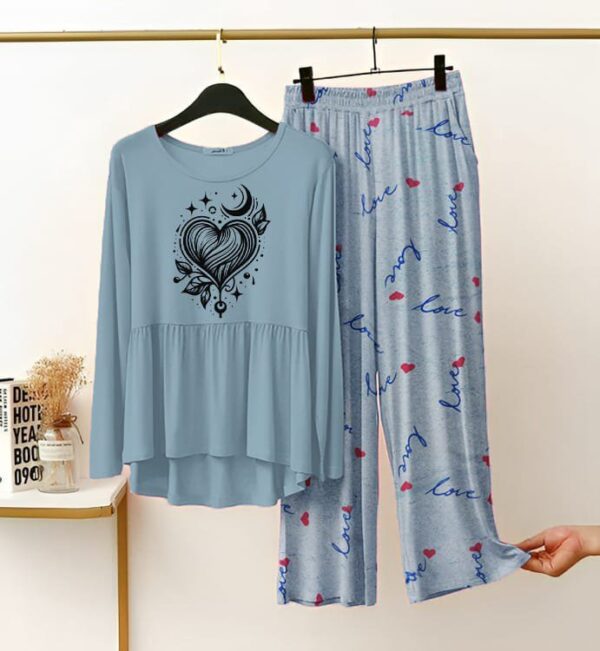 New Printed Night Suit With Trousers For Women