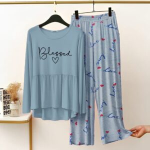 New Printed Night Suit With Trousers For Women 13