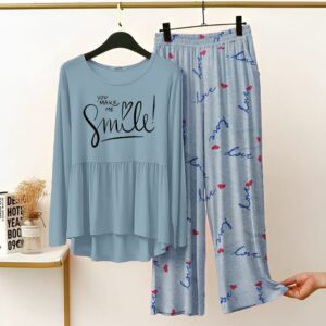 New Printed Night Suit With Trousers For Women 10