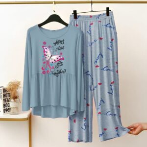 New Printed Night Suit With Trousers For Women 14