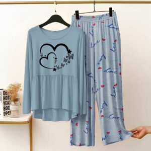 New Printed Night Suit With Trousers For Women 11