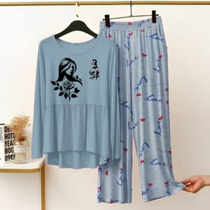 New Printed Night Suit With Trousers For Women 8