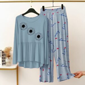 New Printed Night Suit With Trousers For Women 6