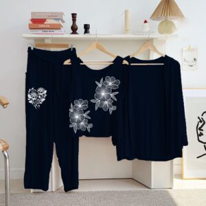 Printed 3 Pc Night Suits 12