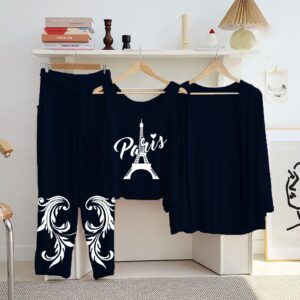 Printed 3 Pc Night Suits 9