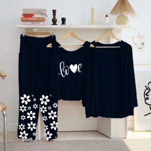 Printed 3 Pc Night Suits 14