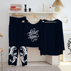 Printed 3 Pc Night Suits 2