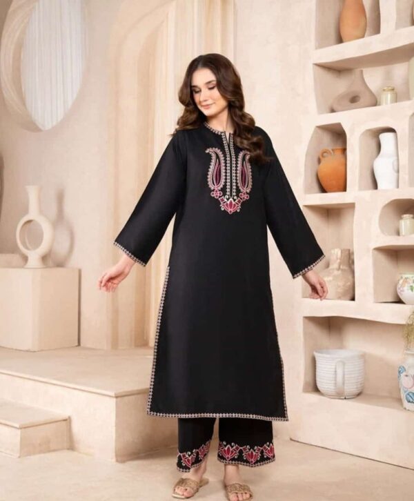 Black Rose – Elegant Embroidered Summer Suit - Image 3