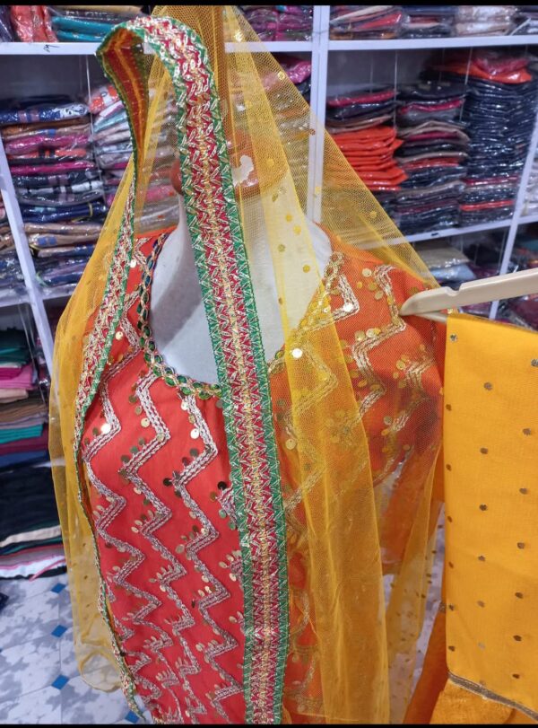 Charming Mehndi Sharara 3-Piece Suit – A Perfect Blend of Tradition & Style