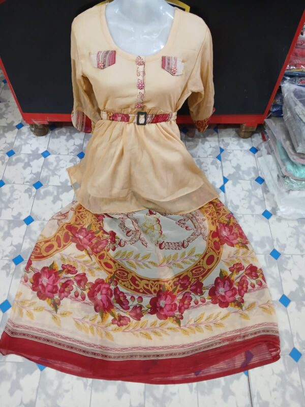 Elegant Fancy Two-Piece Suit with Premium Chiffon Lehenga – A1 Quality at 1960 - Image 4