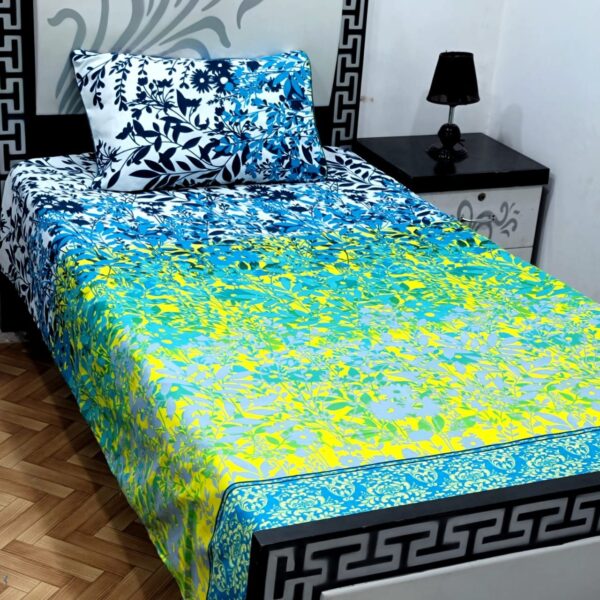 Elegant 3D Crystal Cotton Single Pair Bedsheet Set – Durable & Stylish - Image 10