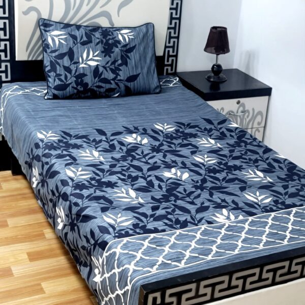 Elegant 3D Crystal Cotton Single Pair Bedsheet Set – Durable & Stylish - Image 16