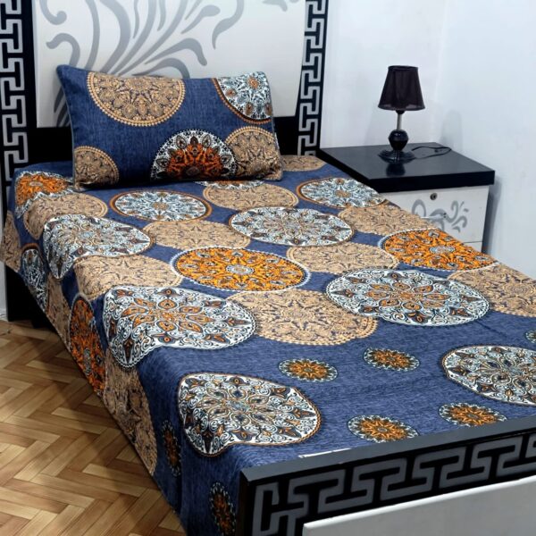 Elegant 3D Crystal Cotton Single Pair Bedsheet Set – Durable & Stylish - Image 12