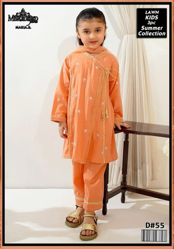Maria B Kids 3-Piece Lawn Suit – Elegant Embroidered Lawn Set for Kids - Image 65