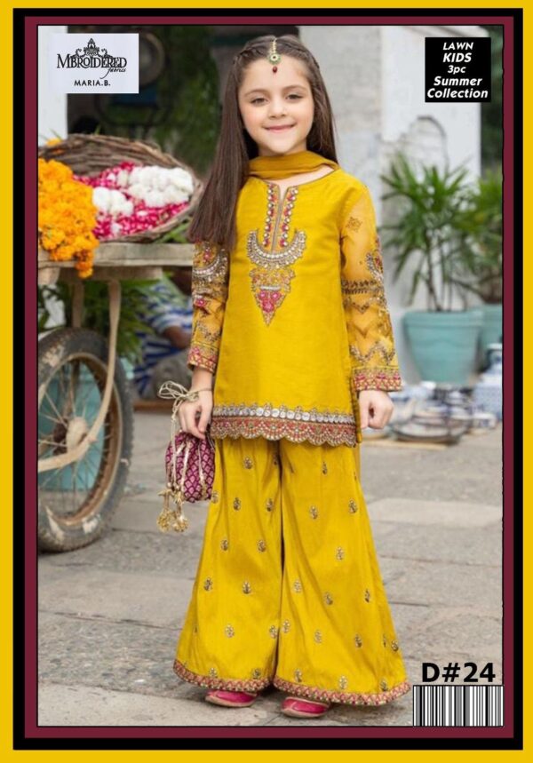 Maria B Kids 3-Piece Lawn Suit – Elegant Embroidered Lawn Set for Kids - Image 91