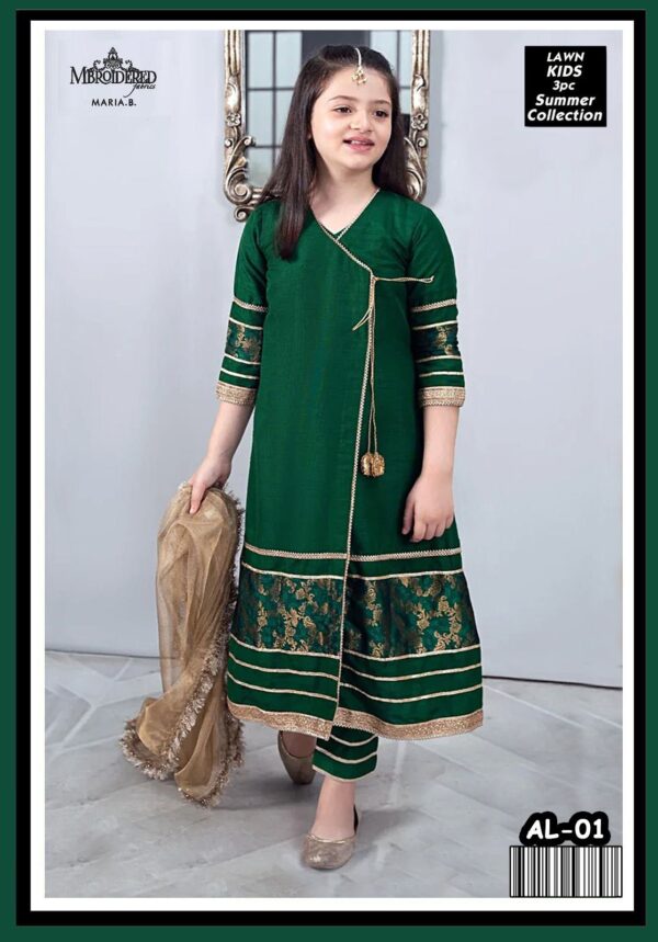 Maria B Kids 3-Piece Lawn Suit – Elegant Embroidered Lawn Set for Kids - Image 54