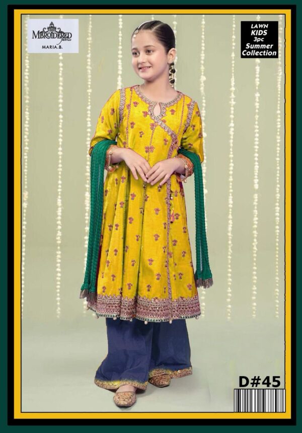Maria B Kids 3-Piece Lawn Suit – Elegant Embroidered Lawn Set for Kids - Image 59