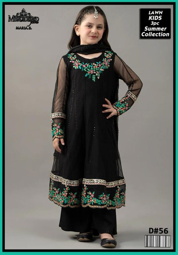 Maria B Kids 3-Piece Lawn Suit – Elegant Embroidered Lawn Set for Kids - Image 13