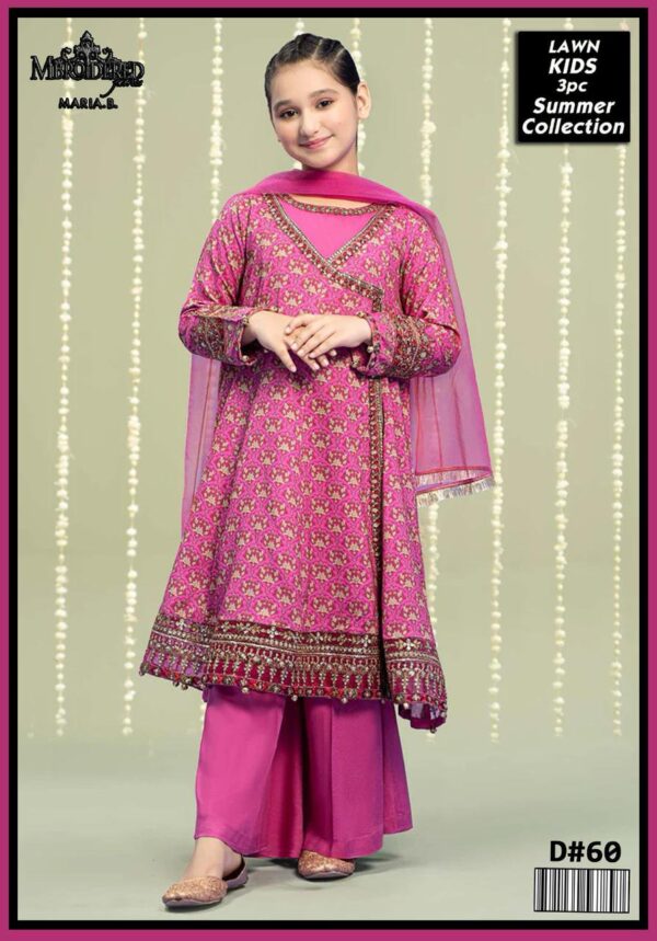 Maria B Kids 3-Piece Lawn Suit – Elegant Embroidered Lawn Set for Kids - Image 103