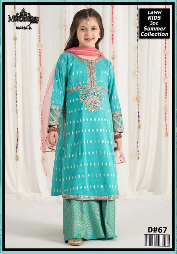 Maria B Kids 3-Piece Lawn Suit – Elegant Embroidered Lawn Set for Kids - Image 72