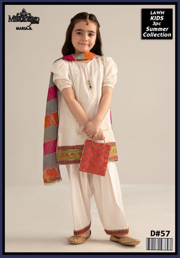 Maria B Kids 3-Piece Lawn Suit – Elegant Embroidered Lawn Set for Kids - Image 76