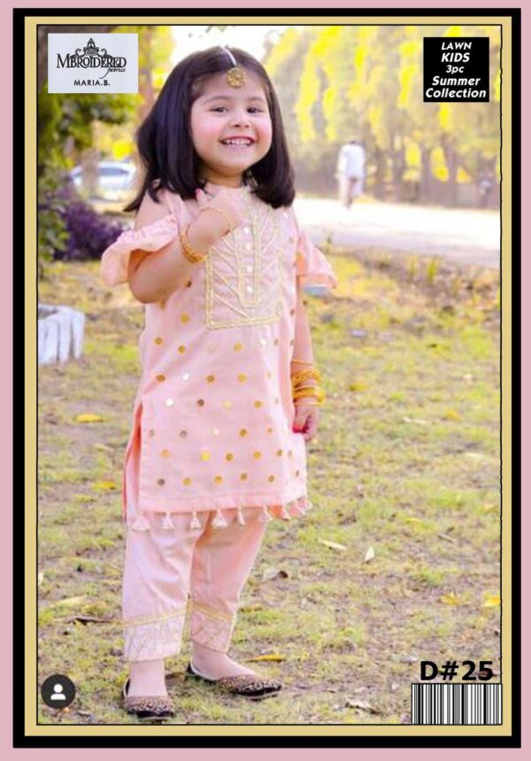 Maria B Kids 3-Piece Lawn Suit – Elegant Embroidered Lawn Set for Kids - Image 84