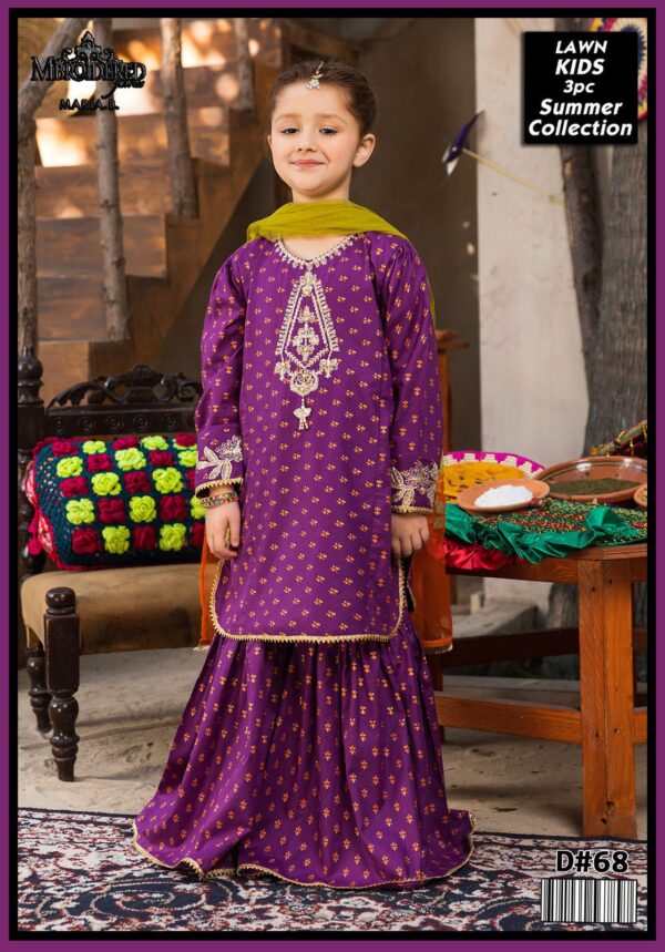 Maria B Kids 3-Piece Lawn Suit – Elegant Embroidered Lawn Set for Kids - Image 81