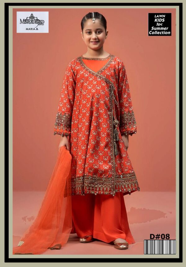 Maria B Kids 3-Piece Lawn Suit – Elegant Embroidered Lawn Set for Kids - Image 85