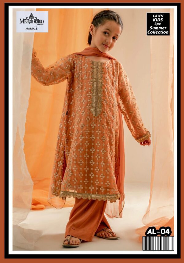 Maria B Kids 3-Piece Lawn Suit – Elegant Embroidered Lawn Set for Kids - Image 98