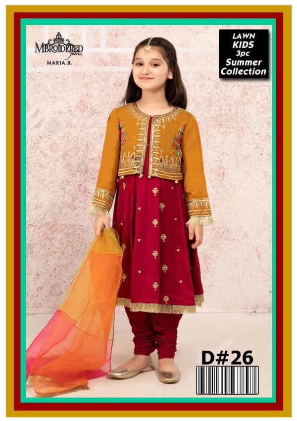 Maria B Kids 3-Piece Lawn Suit – Elegant Embroidered Lawn Set for Kids - Image 67