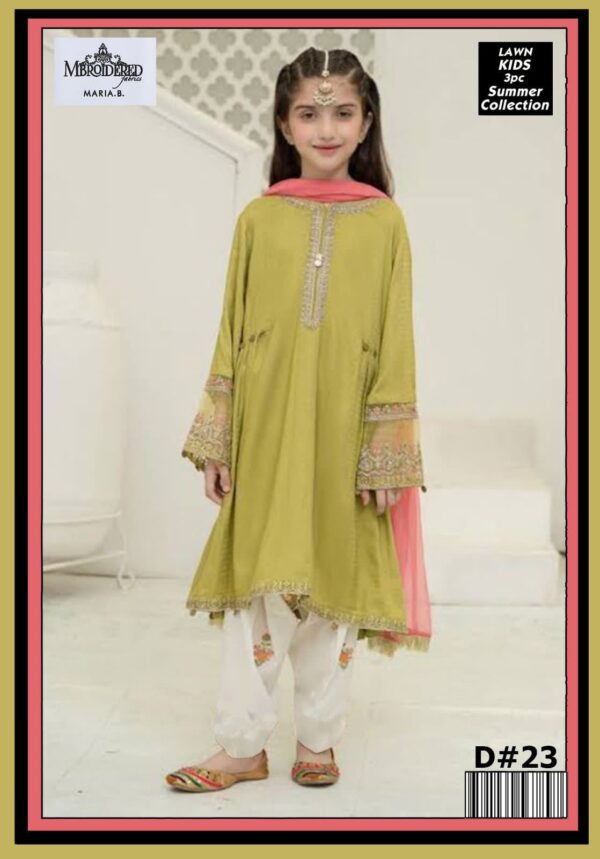 Maria B Kids 3-Piece Lawn Suit – Elegant Embroidered Lawn Set for Kids - Image 95