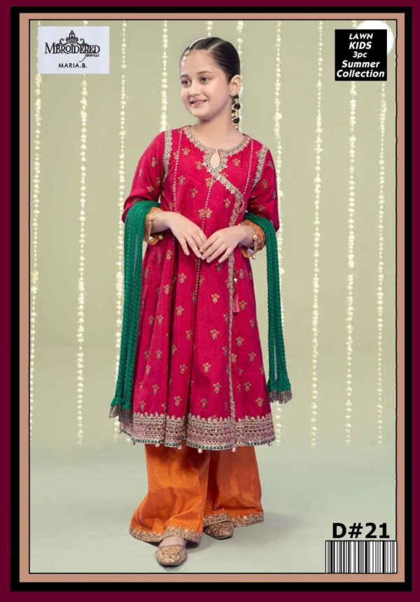 Maria B Kids 3-Piece Lawn Suit – Elegant Embroidered Lawn Set for Kids - Image 68