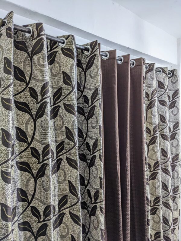 Stylish Velvet Jacquard Curtain Mashup – Elegant 3-Piece Set for Modern Spaces - Image 6