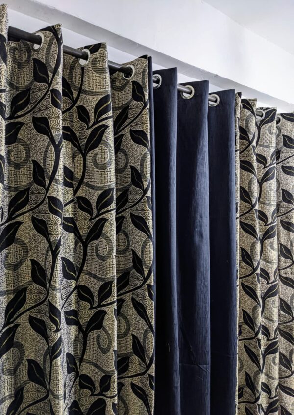 Stylish Velvet Jacquard Curtain Mashup – Elegant 3-Piece Set for Modern Spaces - Image 27