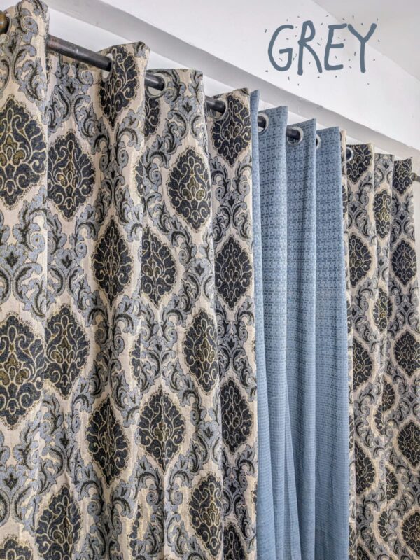 Stylish Velvet Jacquard Curtain Mashup – Elegant 3-Piece Set for Modern Spaces - Image 21