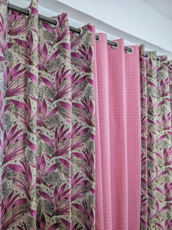 Stylish Velvet Jacquard Curtain Mashup – Elegant 3-Piece Set for Modern Spaces - Image 2