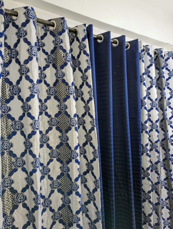 Stylish Velvet Jacquard Curtain Mashup – Elegant 3-Piece Set for Modern Spaces - Image 28