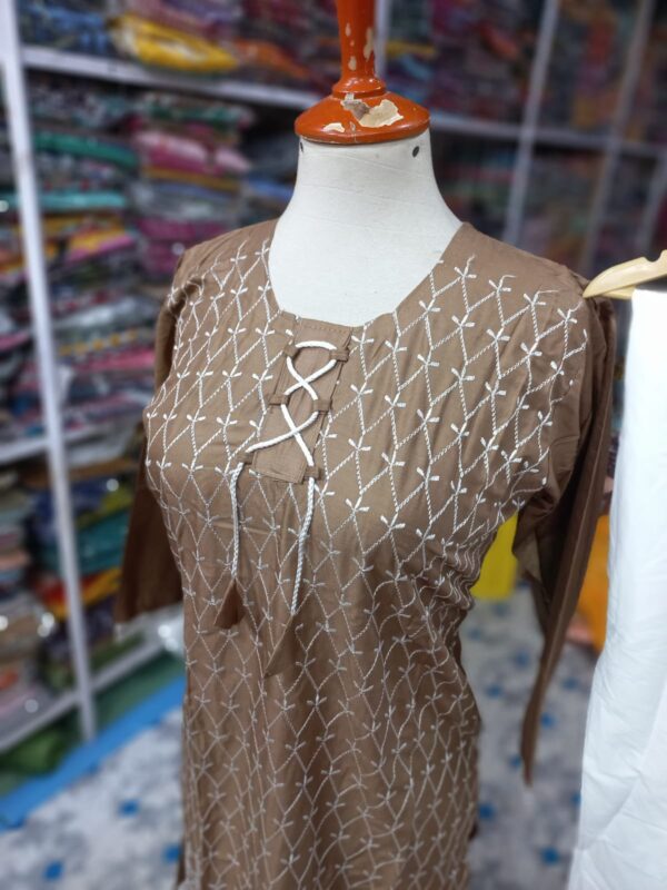 Elegant Chicken Kari Linen 2-Piece Suit – Durable Fabric, Perfect Fit at 1080 - Image 5