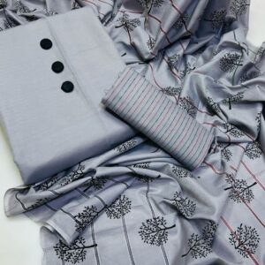 Fresh Summer Lawn 3-Piece Suit – Elegant Prints with Comfortable Plain Shirt