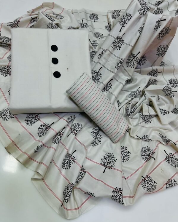 Fresh Summer Lawn 3-Piece Suit – Elegant Prints with Comfortable Plain Shirt - Image 6