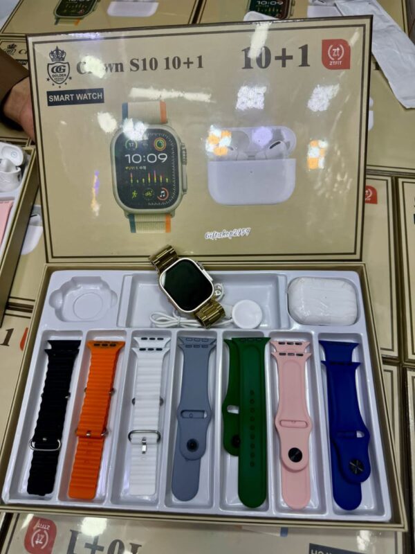 S10 10+1 Smartwatch with Bluetooth Earbuds – Stylish & Feature-Packed