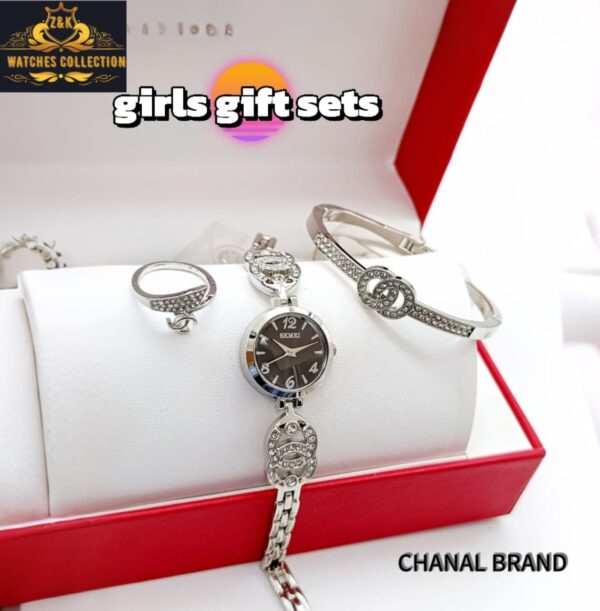 Chanel-Inspired Girls’ Diamond Stone Jewelry Gift Set – Elegant & Affordable - Image 3
