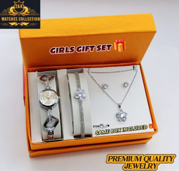 Z&K Girls Diamond Stone Jewelry Watch Gift Set – Elegant & Complete - Image 4