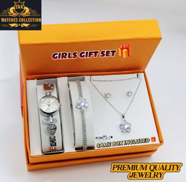 Z&K Girls Diamond Stone Jewelry Watch Gift Set – Elegant & Complete - Image 2