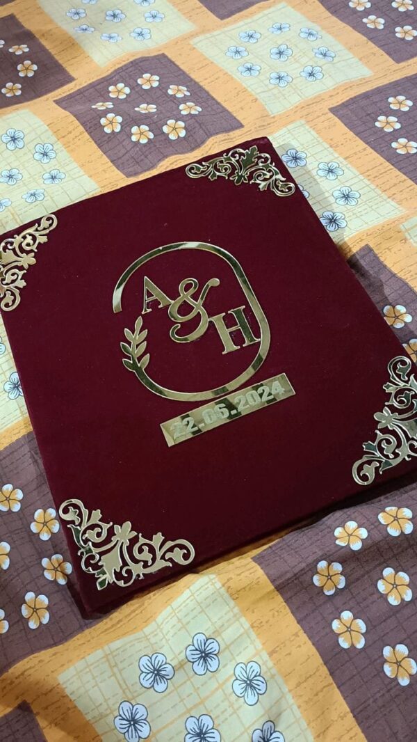 Elegant Customized Nikkah Velvet Booklet – Personalize Your Special Day - Image 3