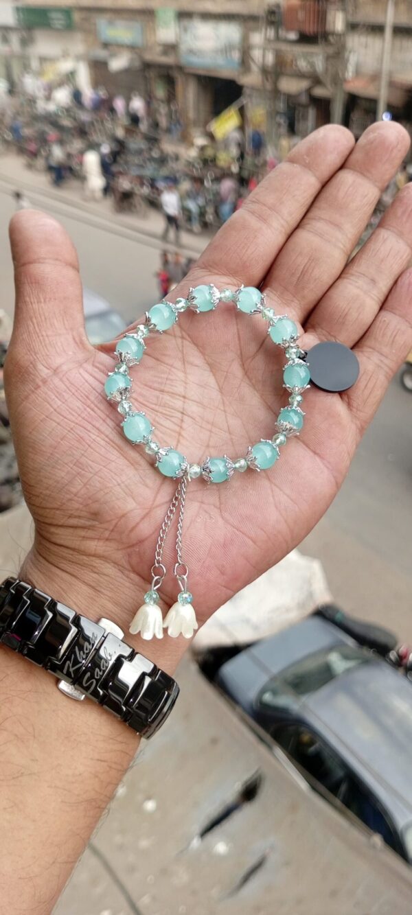 Trendy Customized Marble Beads Bracelet with Engraved Name Charm - Image 10