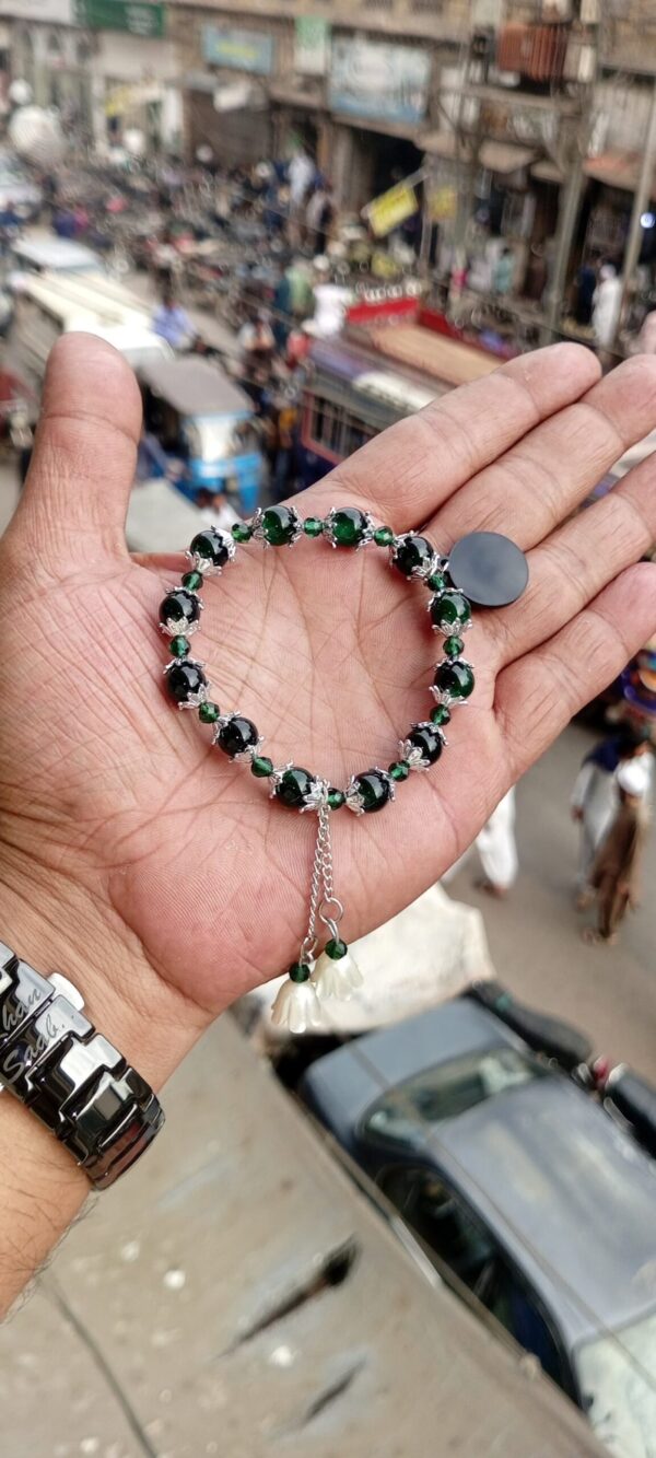 Trendy Customized Marble Beads Bracelet with Engraved Name Charm - Image 9