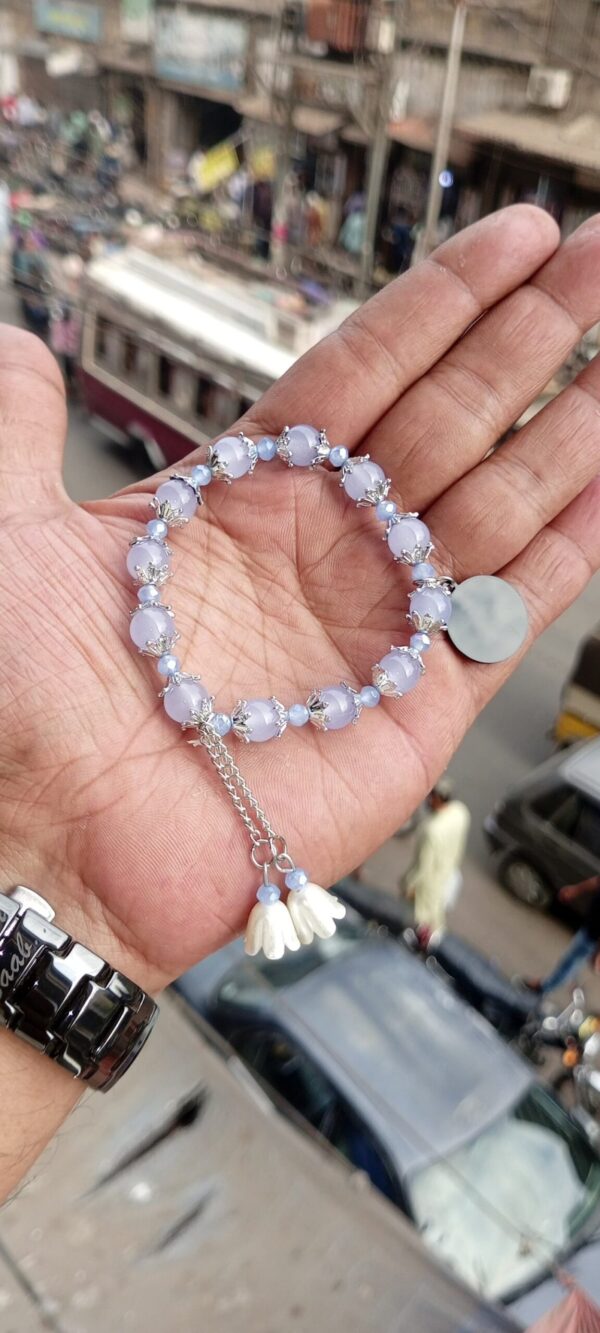 Trendy Customized Marble Beads Bracelet with Engraved Name Charm - Image 8