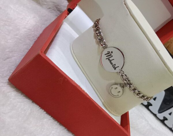 Customizable Silver-Plated Coin Bracelet – Personalized Style with Two Hanging Options - Image 3