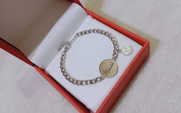 Customizable Silver-Plated Coin Bracelet – Personalized Style with Two Hanging Options - Image 2